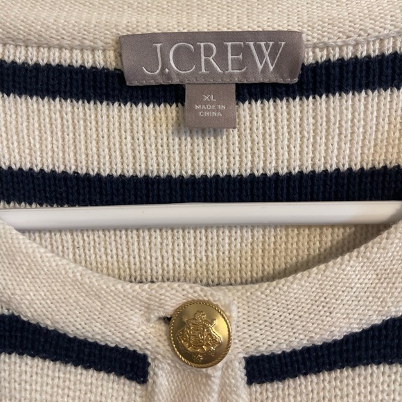 J.Crew New relaxed Emilie sweater lady jacket in stripe - Picture 7 of 8